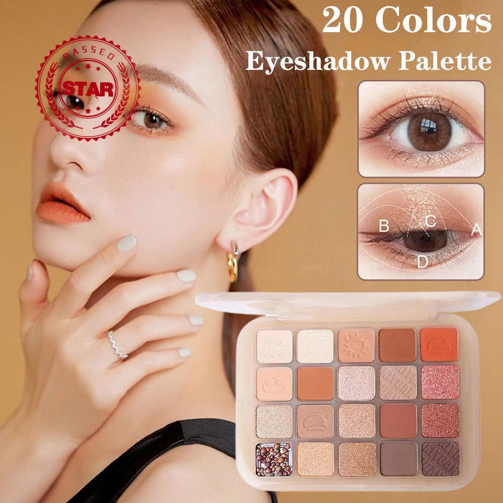 พาเลทอายแชโดว์ ไฮไลท์ เนื้อแมตต์ ประกายมุก กันน้ํา ติดทนนาน 20 สี G1S4