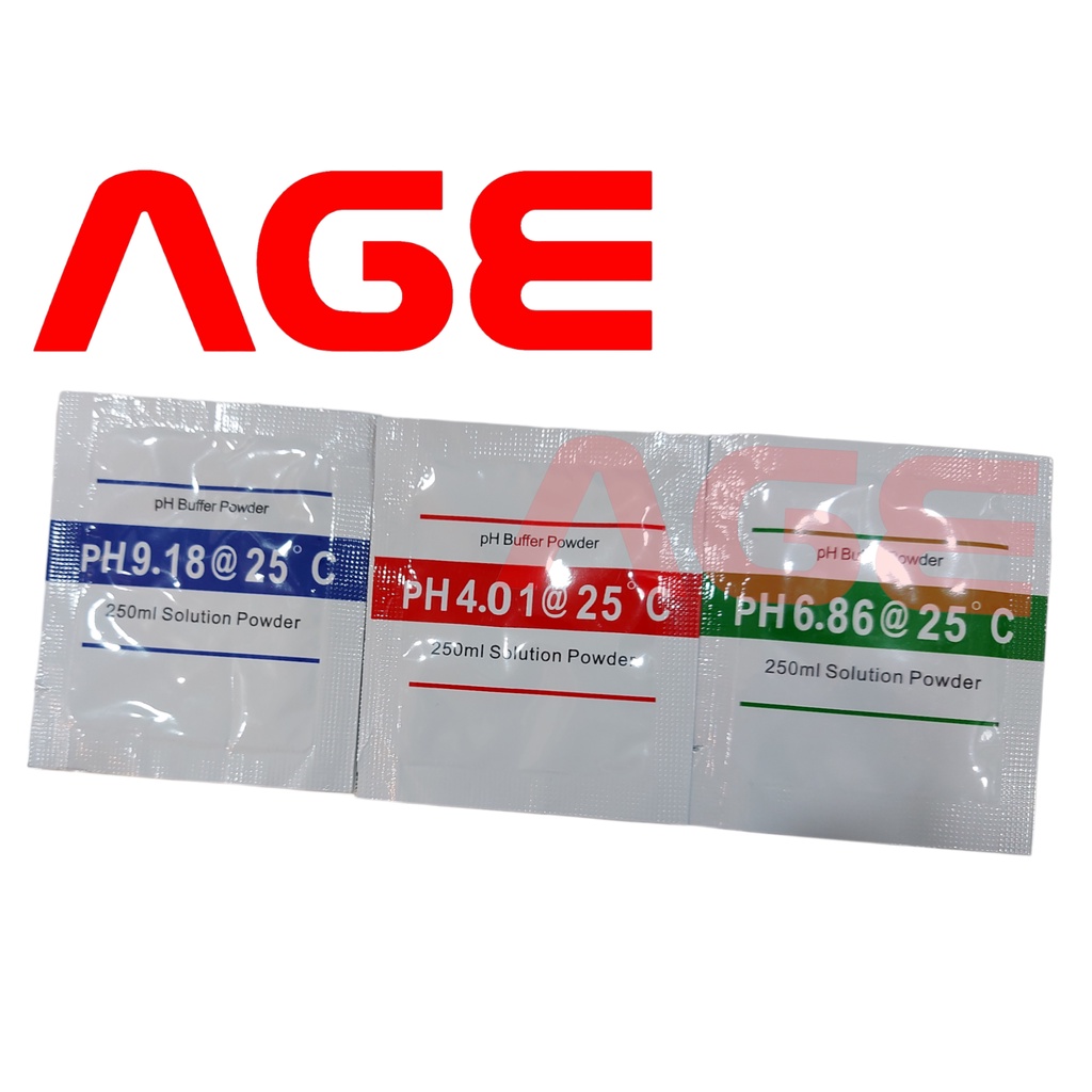 PH Buffer Powder ผงบัฟเฟอร์ ผงคาริเบท สารทดสอบค่า pH 4.01 ,pH6.86, pH 9.18 Solution Powder