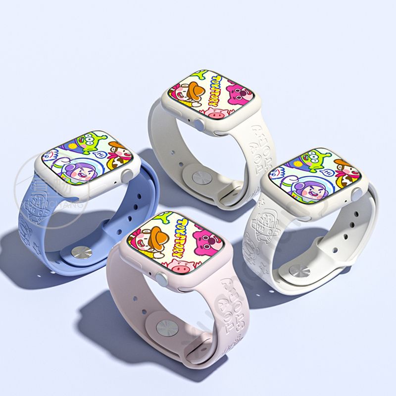 Toy Story iWatch สายนาฬิกา applewatch สายนาฬิกาแอปเปิ้ล S8/7/6พิมพ์ลายน่ารักซิลิโคน41