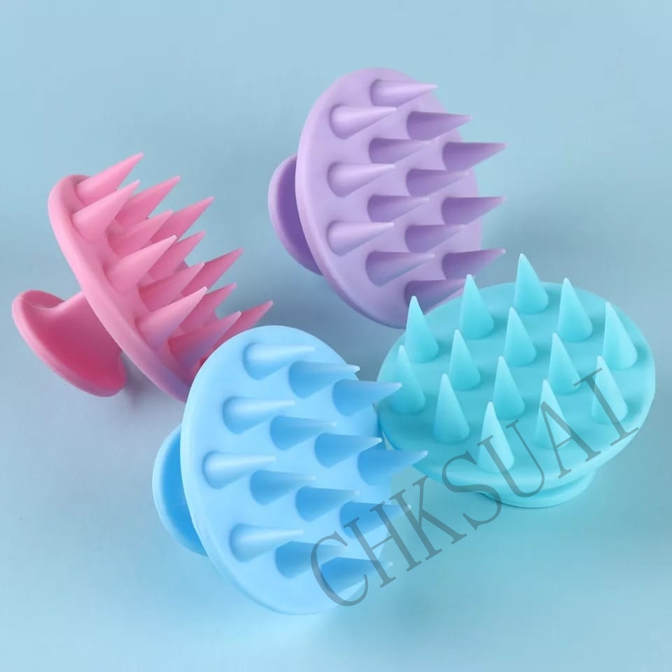 แปรงนวดหนังศีรษะซิลิโคนดูแลสุขภาพกันลื่นพร้อมที่จับแบบยืดหยุ่น - รูปที่ 6