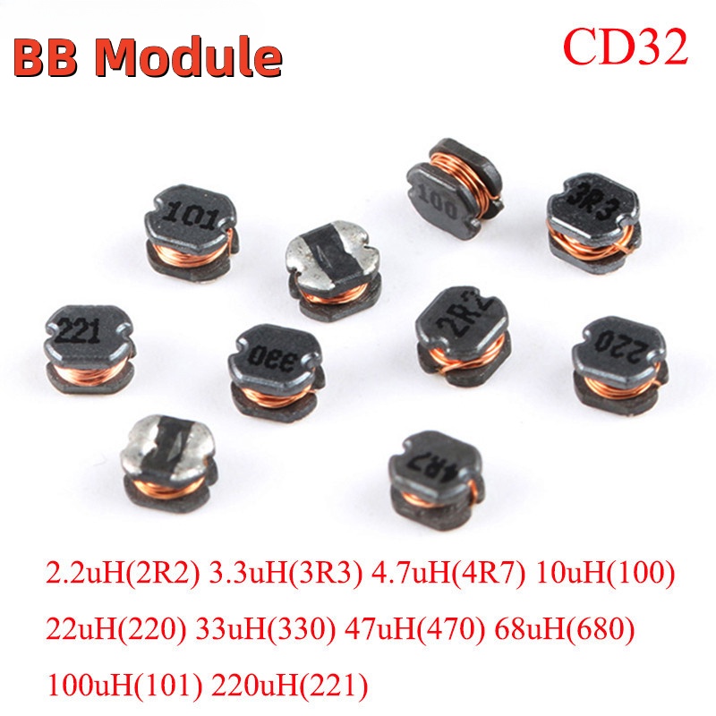 ตัวเหนี่ยวนําชิปเหนี่ยวนําพลังงาน SMD CD32 2.2uH 3.3uH 4.7uH 10uH 22uH 33uH 47uH 68uH 100uH 220uH 0.