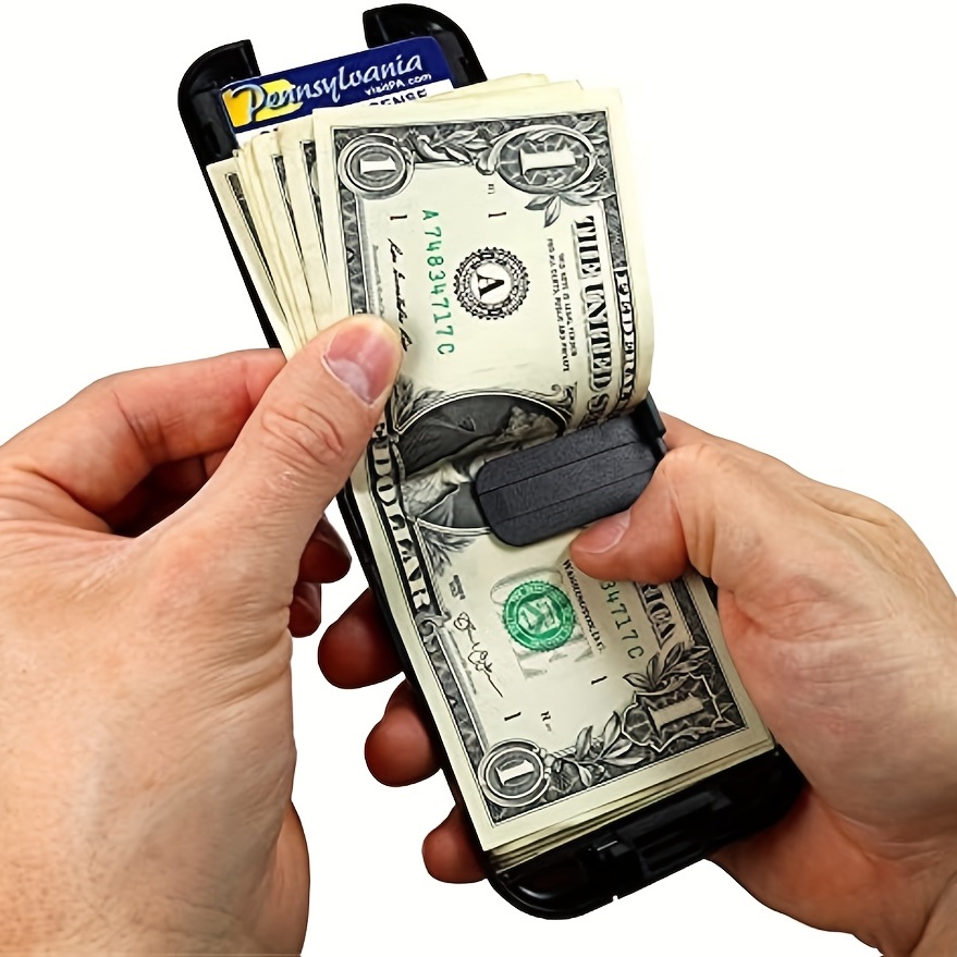 Luc กระเป๋าสตางค์ บล็อก RFID โลหะ อลูมิเนียม แบบบางพิเศษ ใส่บัตรเครดิตได้ สไตล์มินิมอล สําหรับผู้ชาย