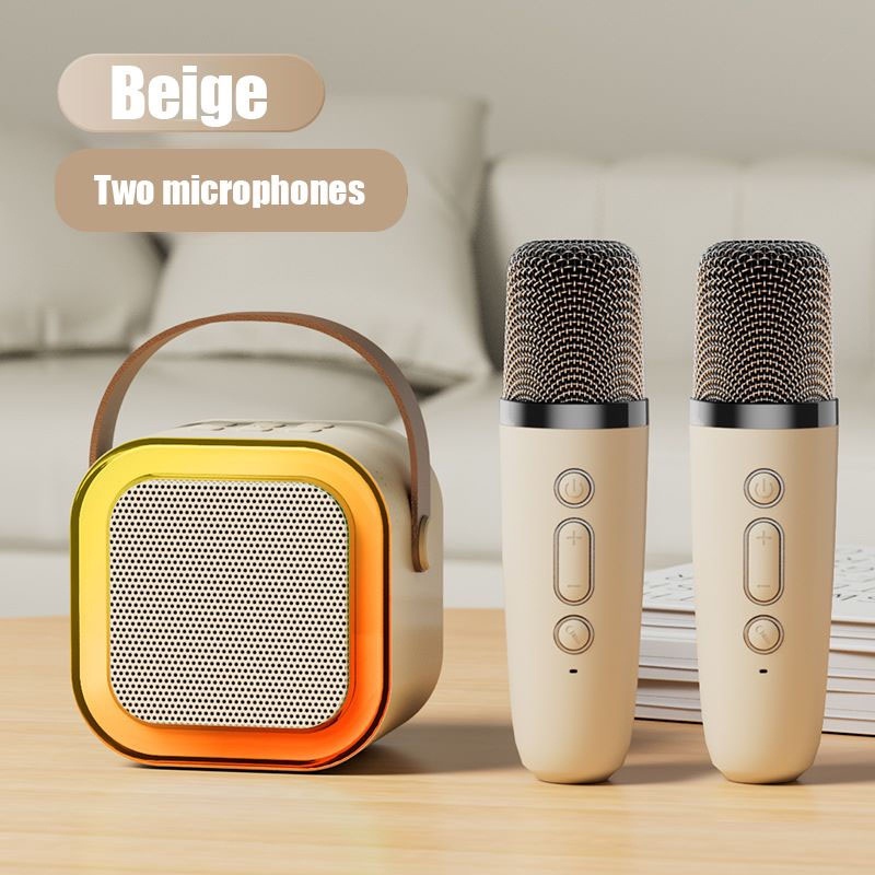 แบบพกพา Mini K12 คาราโอเกะ ลำโพงบลูทูธไมโครโฟนคู่รองรับ USB/TF/AUX ลำโพงบลูทูธแบบพกพ