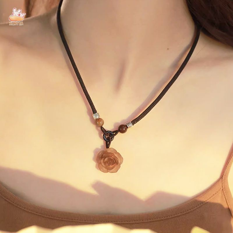 🌺🌺2024 สร้อยคอโซ่ จี้ดอกคามิเลีย สไตล์จีน สําหรับผู้หญิง【XINYIA】 - รูปที่ 7