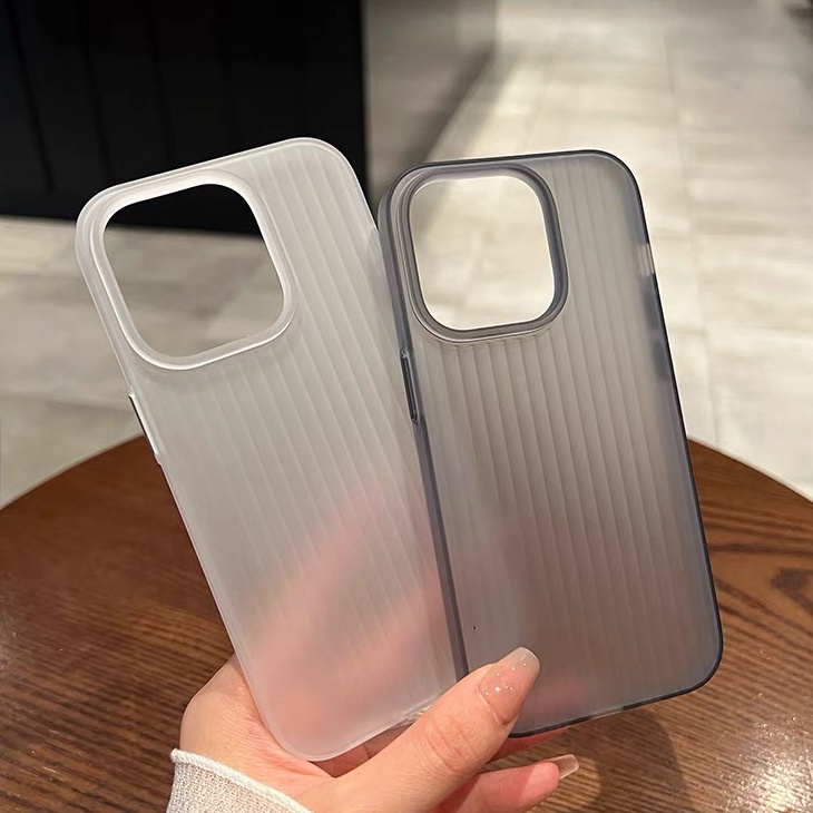 ลายทาง/ความโปร่งใสความละเอียดสูง/พื้นผิวด้าน/เคสแข็งอะคริลิคใช้ได้กับเคส Iphone 16 13 14 15 pro max