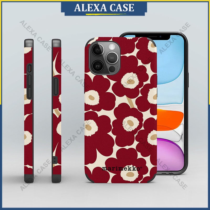 เคสโทรศัพท์ Marimekko สําหรับ iPhone 16 Pro Max / iPhone 15 Pro Max / iPhone 14 Pro Max / iPhone 13 Pro Max / XS Max / iPhone 8 Plus / iPhone SE Lambskin เคสป้องกัน H8B7X4