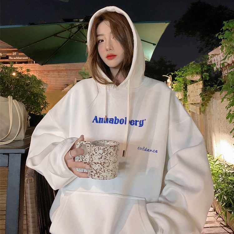 ส่งไวจากไทย TAYCEN เสื้อฮู้ด เย็บปักถักร้อย แขนยาว สไตล์เกาหลี โอเวอร์ไซซ์ สำหรับผู้หญิง