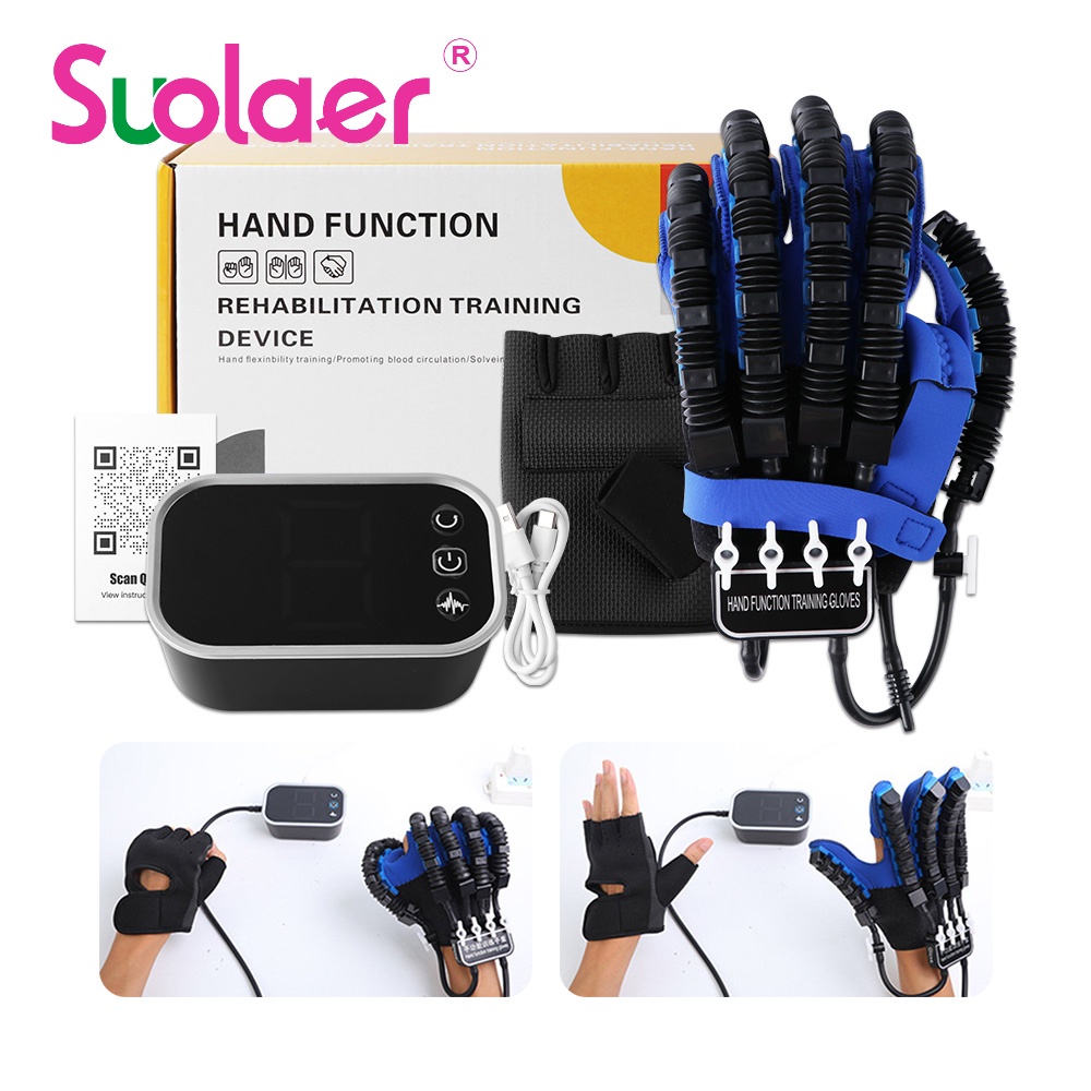 ถุงมือหุ่นยนต์ฟื้นฟูสมรรถภาพ Hemiplegia Cerebral Infarction อุปกรณ์ฝึกการออกกําลังกายนิ้ว อุปกรณ์กู้คืน