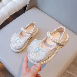 ((พร้อมส่ง) ใหม่ รองเท้าหนัง ประดับคริสตัล พลอยเทียม ขนาดเล็ก สไตล์เจ้าหญิงเอลซ่า แฟชั่นฤดูใบไม้ผลิ ฤดูใบไม้ร่วง สําหรับเด็กผู้หญิง 25-36 2023