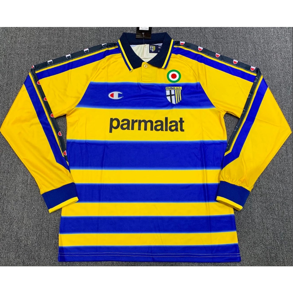 เสื้อกีฬาแขนยาว ลายทีมชาติฟุตบอล Parma 99-00 คุณภาพสูง สไตล์วินเทจ ไซซ์ S-XXL