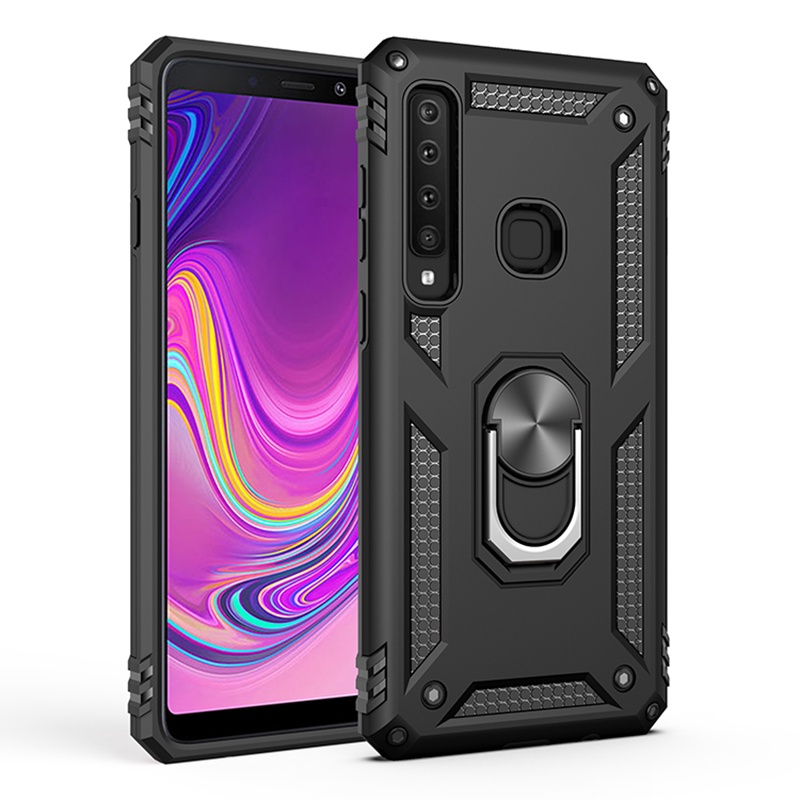 สําหรับ Samsung Galaxy A9 A8 A7 A6 Plus 2018 กันกระแทกเกราะทหารกรณีแหวน Kickstand ผู้ถือฝาครอบ