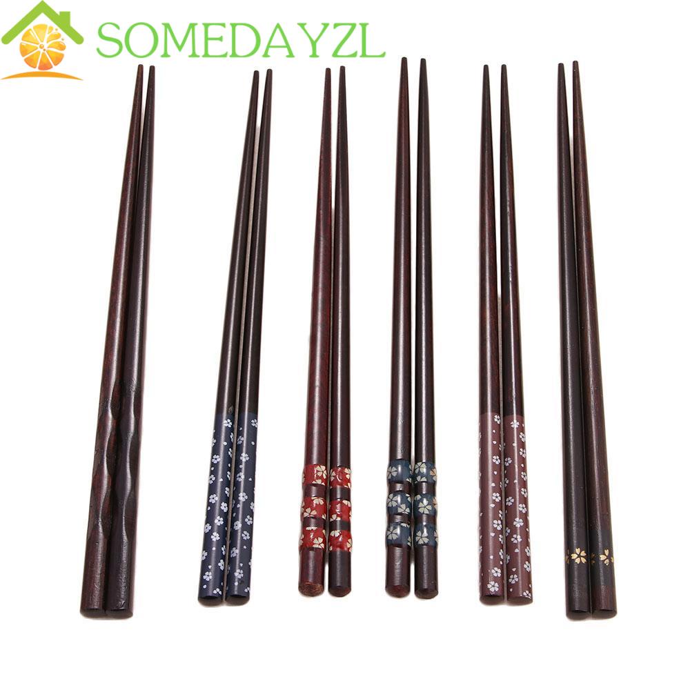 Somedayzl ตะเกียบไม้ นํากลับมาใช้ใหม่ได้ สวยงาม บนโต๊ะอาหาร ทําอาหาร ญี่ปุ่น แฮนด์เมด เครื่องมือครัว