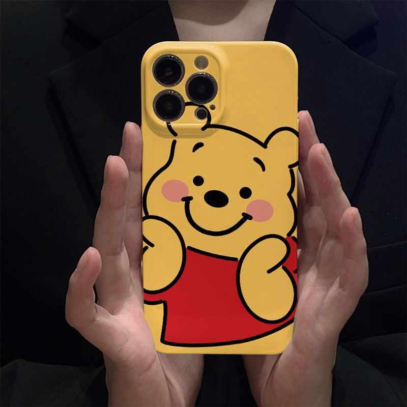 หมีพูห์ Apple 14/13promax เคสโทรศัพท์ 11/12 เคสฟิล์ม XS รวมทุกอย่าง XR Hard 7/8P Apple 15/16Promax