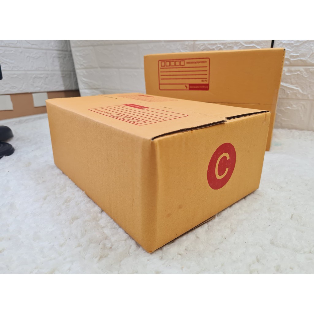 แพ็ค 20 ใบ กล่องไปรษณีย์ฝาชน เบอร์ C แบบพิมพ์ ราคาโรงงาน พร้อมส่งทั่วประเทศ