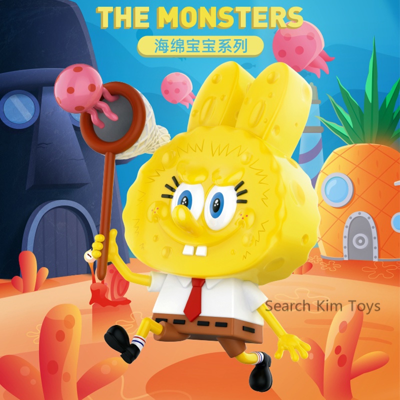 【🚚จัดส่งภายใน 72 ชั่วโมงครับ/ค่ะ🚚】【Kim Toy】popmart PopMart labubu spongebu SquarePants series กล่องสุ่ม