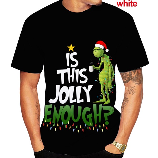(🔥พร้อมส่ง🔥) Hot Sale New Men Fashion Movie How the Grinch Stole Christmas T-shirt 3D Printed Grinch