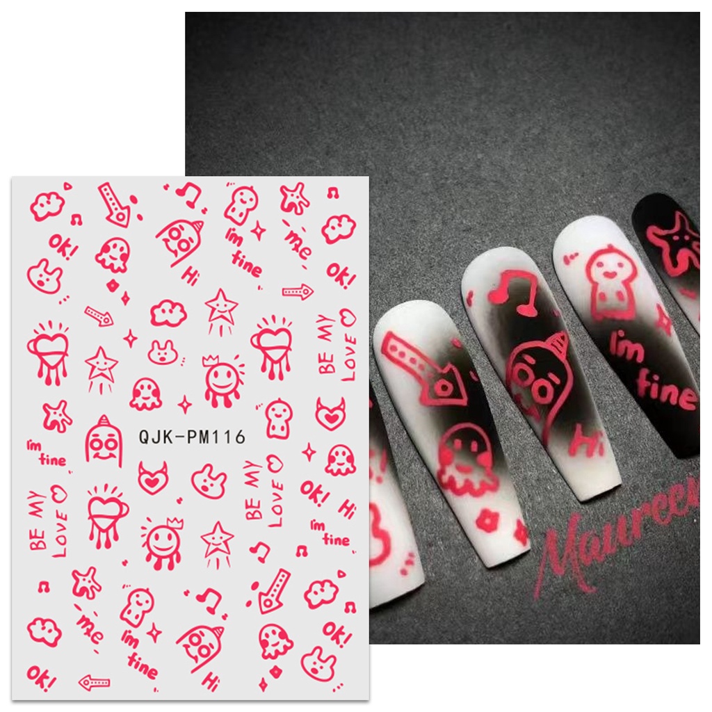 HAMA Nail Nail Art สติกเกอร์ขายส่งน่ารักการ์ตูนนักบินอวกาศ Series ดาวและ Moon ตกแต่งเล็บเด็กs สติกเกอร์ Decals - รูปที่ 4