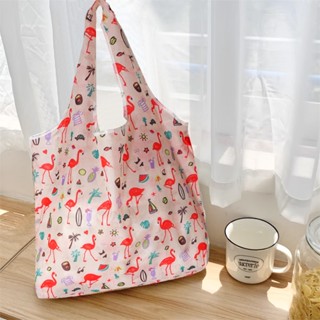 กระเป๋าใบใหญ่ช้อปปิ้งแบบพับได้ กระเป๋าผ้า น้ำหนักเบา ช่วยลดโ…