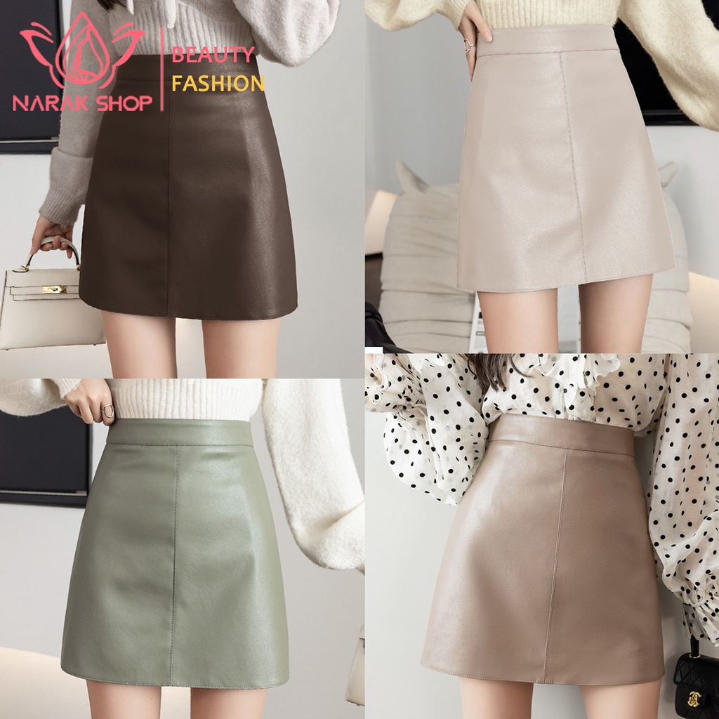 กระโปรงหนังสั้น สีพื้น ล แมทซ์ง่ายสามารถใส่ได้หลายโอกาสทั้งไปเที่ยว-ทำงาน