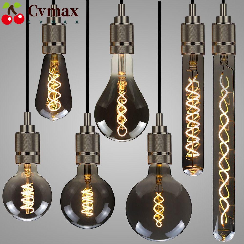 Cvmax หลอดไฟเอดิสัน E27 220V สีขาวอบอุ่น สไตล์วินเทจย้อนยุค
