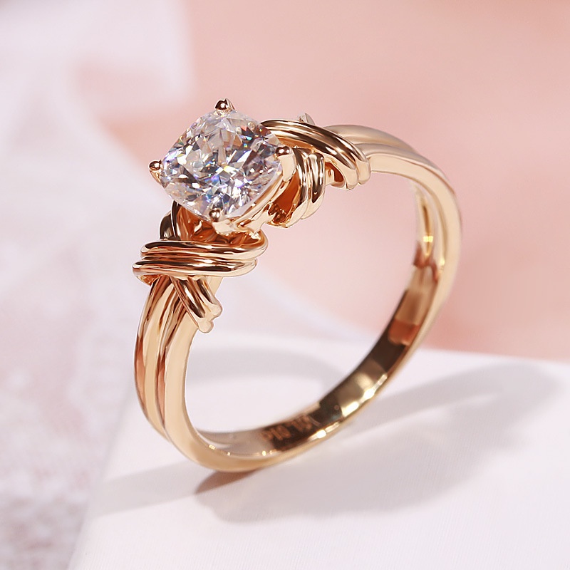 แหวนเพชร เพทาย ทองคําขาว 14K ลายจุด สไตล์ยุโรป อเมริกัน 1710