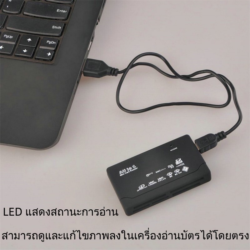 อะแดปเตอร์การ์ดรีดเดอร์ USB 3.0 ความเร็วสูง แบบพกพา 6 ช่อง รองรับ TF CF SD MMC mini SD SDHC MS XD M2