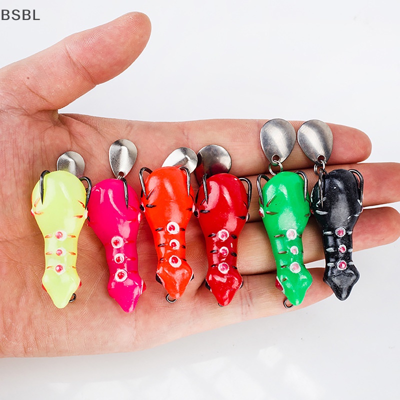 Bsbl Thunder Frog 4.7 ซม. 5.2 กรัม Mini Double Hook Thailand Road Runner เหยื่อปลอมเลื่อมดัดแปลง Thunder Frog เหยื่อปลอมตกปลา BL