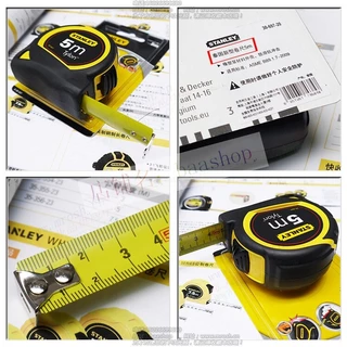 ตลับเมตร สแตนเล่ย์ 5 เมตร ไทรอน หุ้มยาง อย่างดี Stanley meter case 5 m TyLon rubber cover/ABS plastic well