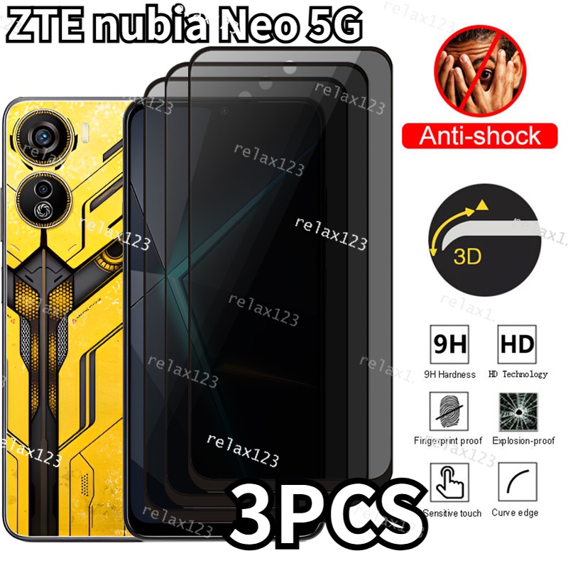 3pcs 2PCS Anti-spy ความเป ็ นส ่ วนตัวกระจกนิรภัยหน ้ าจอป ้ องกันฟิล ์ มด ้ านหน ้ าสําหรับ ZTE nubia Neo 5G ZTE nubiaNeo25G ZTE nubiaNeo5G ZTE nubia Neo 2 2023 โทรศัพท ์ ฟิล ์ ม