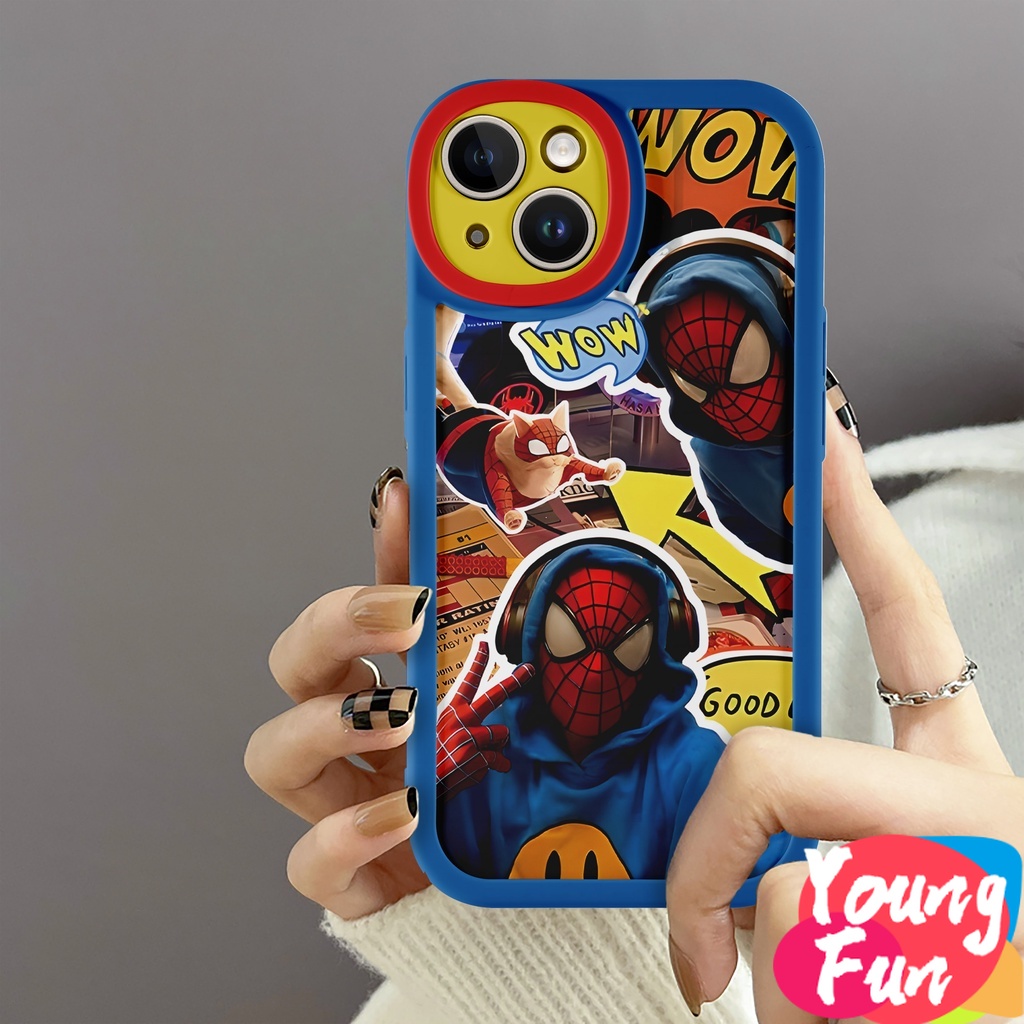 เคสโทรศัพท์มือถือ TPU นิ่ม ป้องกันเลนส์กล้อง ลายสไปเดอร์แมน มาร์เวล สําหรับ iPhone 14 XR 13 11 12 Pro Max 8 7 6 6S Plus X Xs Max Se 2020 13 12 11