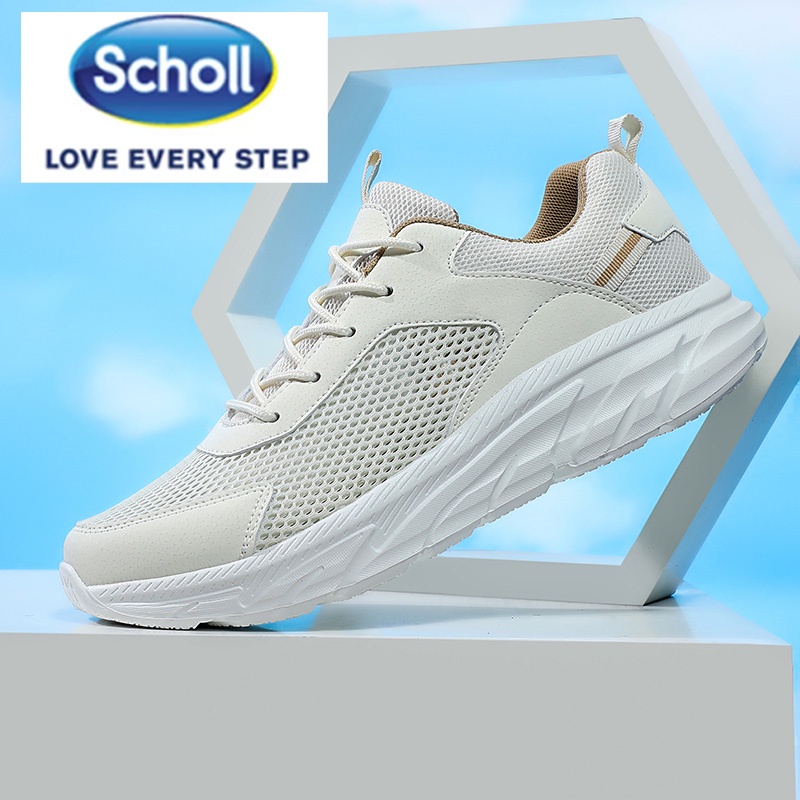 Scholl รองเท้ากีฬา รองเท้าผ้าใบ สลิปออน ส้นแบน สไตล์เกาหลี สําหรับผู้ชาย ไซซ์ 45 46 47 48