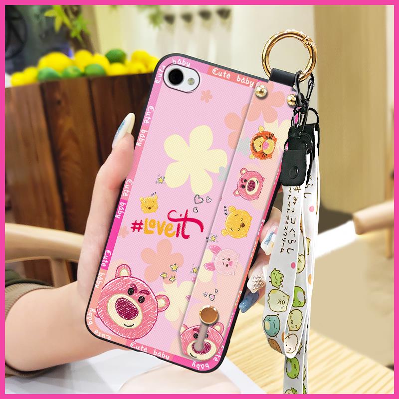 ring Cute Phone Case For iPhone 4/4s Lanyard Soft case Shockproof Anti-dust Back Cover Dirt-resistant Waterproof Wrist Strap