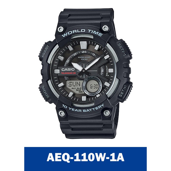 Casio AEQ-110W ของแท้ รับประกันศูนย์ 1 ปี นาฬิกาผู้ชาย สายเรซิ่น