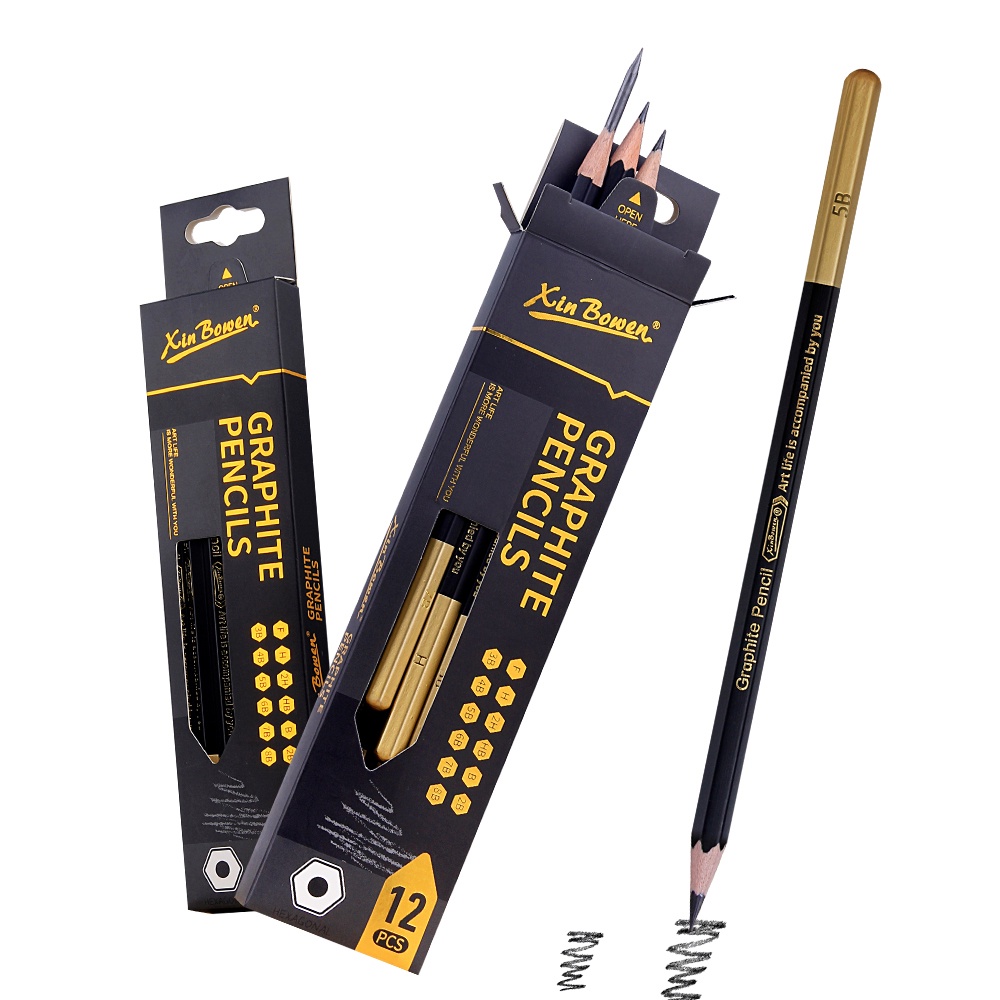 Ossayi ชุดดินสอถ่านชาร์โคล สีดํา 12 ชิ้น สําหรับวาดภาพ ร่างภาพ แรเงา การเบลนด์ การเขียน แกนกราไฟท์ 4 มม. สําหรับนักเรียน ผู้เริ่มต้น และศิลปิน - รูปที่ 4