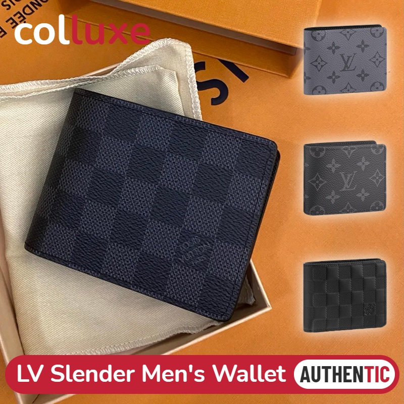 แบรนด์ใหม่และเป็นของแท้/หลุยส์วิตตอง Louis Vuitton กระเป๋าสตางค์รุ่น Slender &amp; Multiple Wallet LV ผู้ชาย/กระเป๋าสตางค์