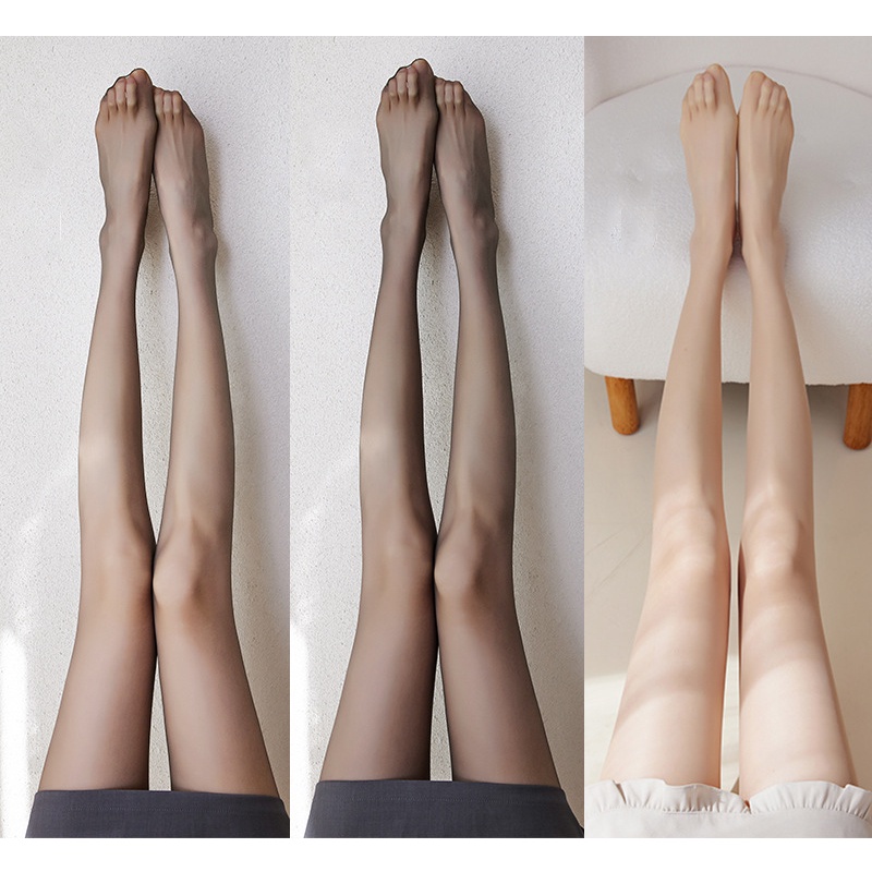 ถุงน่องซีทรู ผ้าเชียร์ แบบยืดหยุ่น แบบบางพิเศษ ไร้รอยต่อ แฟชั่นฤดูร้อน สําหรับผู้หญิง