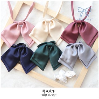 เนคไทโบว์สองชั้น JK สีพื้น ลายดอกไม้ ขนาดเล็ก อุปกรณ์เสริมเส…