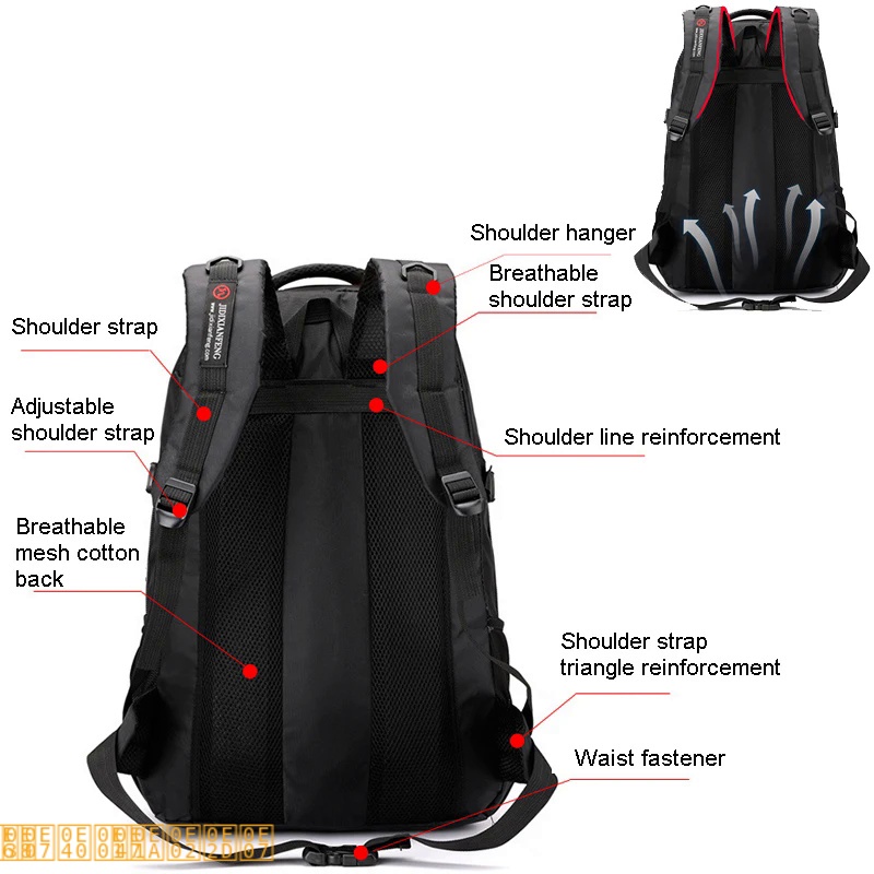 ！#@60L uni men waterproof backpack travel pack sports bag pack Outdoor Mountaineering Hiking Climbin