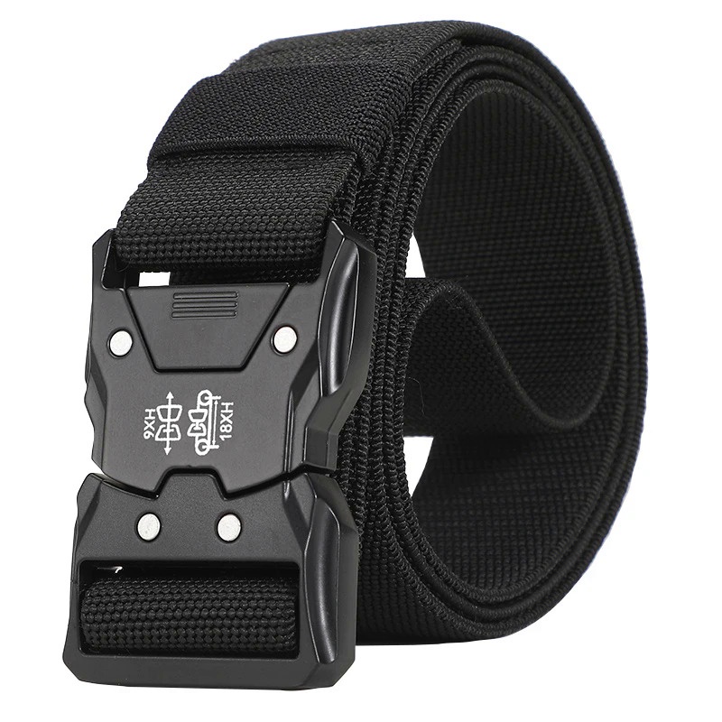 New Tactical Belt Metal Buckle Quick Release Elastic Belt Casual Tooling Training Belt Men's Trouser