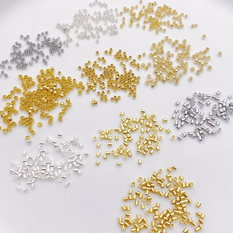 ลูกปัดทอง 14K 100 ชิ้น 100 ชิ้น สําหรับทําเครื่องประดับ สร้อยคอ สร้อยข้อมือ diy