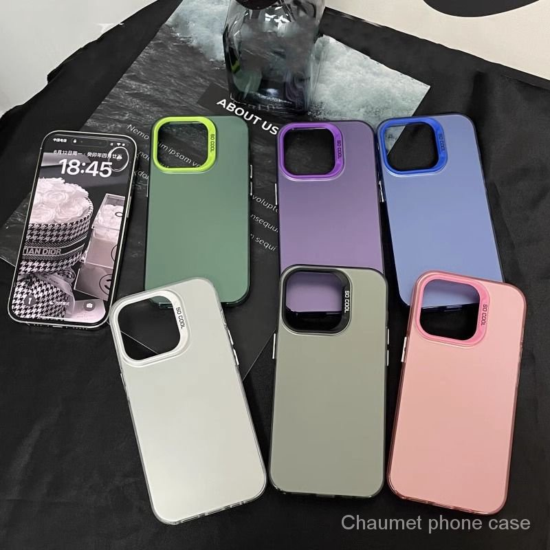 เคสโทรศัพท์มือถือ กันกระแทก สองชั้น สีพื้น หลากสี สําหรับ Iphone 14Promax 13 12pro 11Promax
