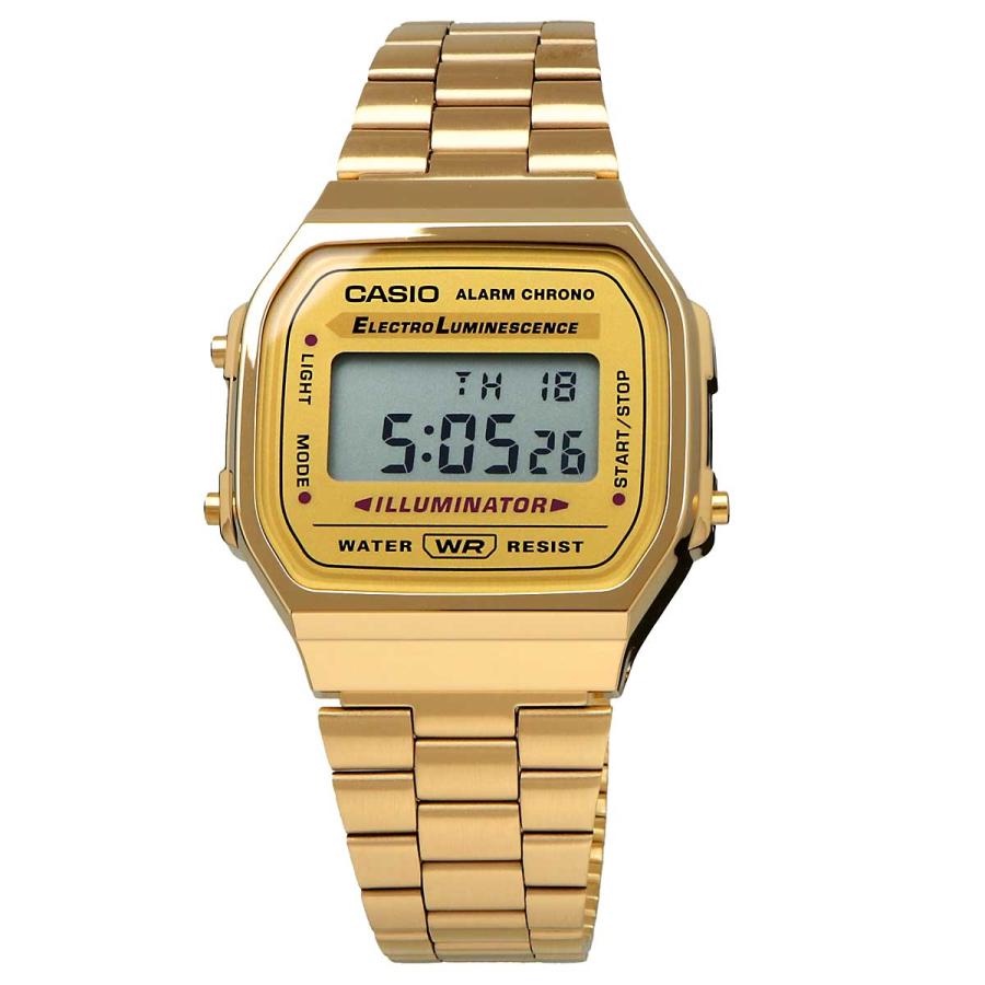 [Time Cruze] Casio A168 Gold Stainless Steel Adjustable Strap Unisex Digital Watch A168WG-9W A-168W