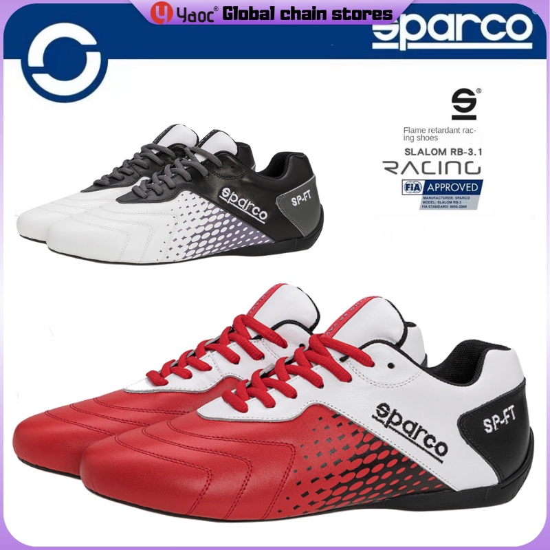 Yyaoc® Sparco รองเท้ากีฬา รองเท้าแข่งรถ หนัง FIA F1 แบบมืออาชีพ