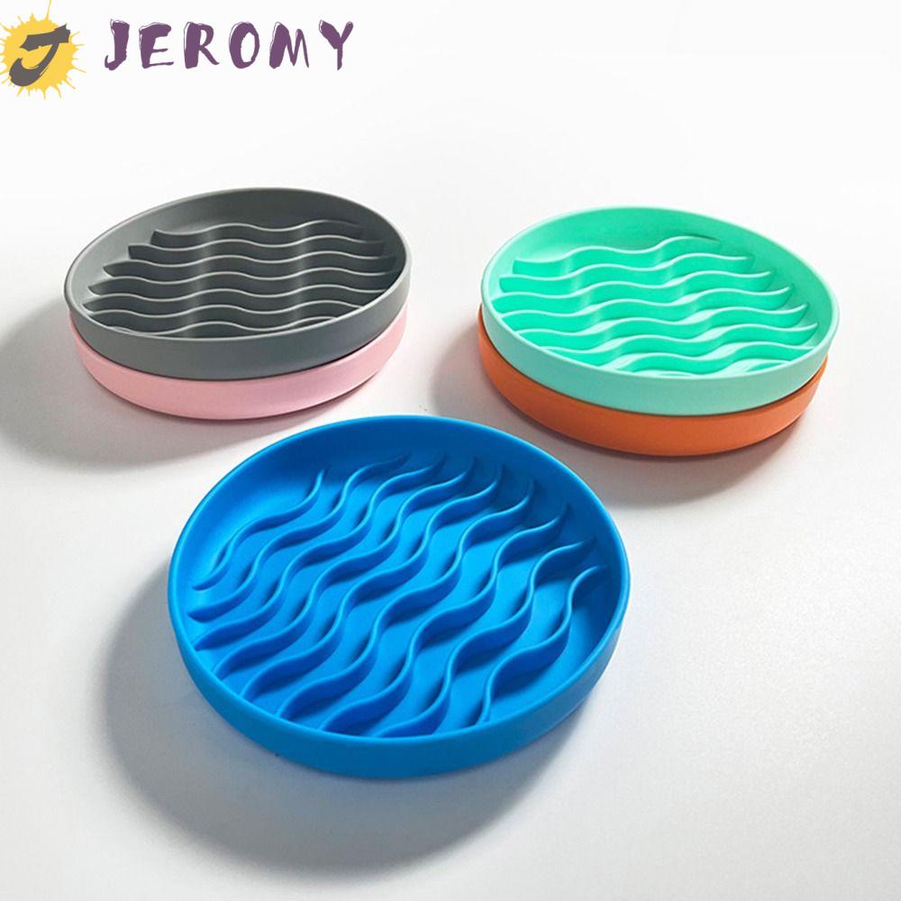 Jeromy จานให้อาหารช้า ป้องกันการสําลัก กันลื่น ชามให้อาหารสุนัข ซิลิโคน ป้องกันการอุดตัน พร้อมถ้วยดูด ชามให้อาหาร ทรงกลม ลดความเบื่อหน่าย