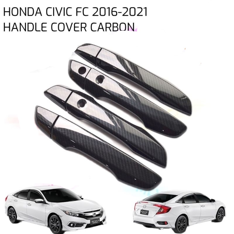 ฝาครอบมือจับประตู คาร์บอน สําหรับ HONDA CIVIC FC 2016-2021