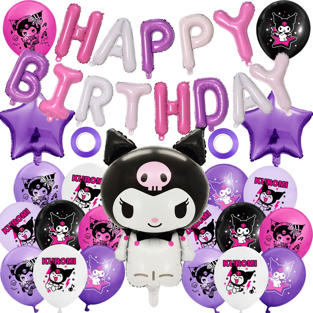 ลูกโป่งแขวน ลายการ์ตูนอนิเมะ Sanrio Clow M Kuromi Fantasy Magic Balloon Sweet Spicy Girl Room Layout สีม่วง สีชมพู สําหรับตกแต่งห้องเด็ก