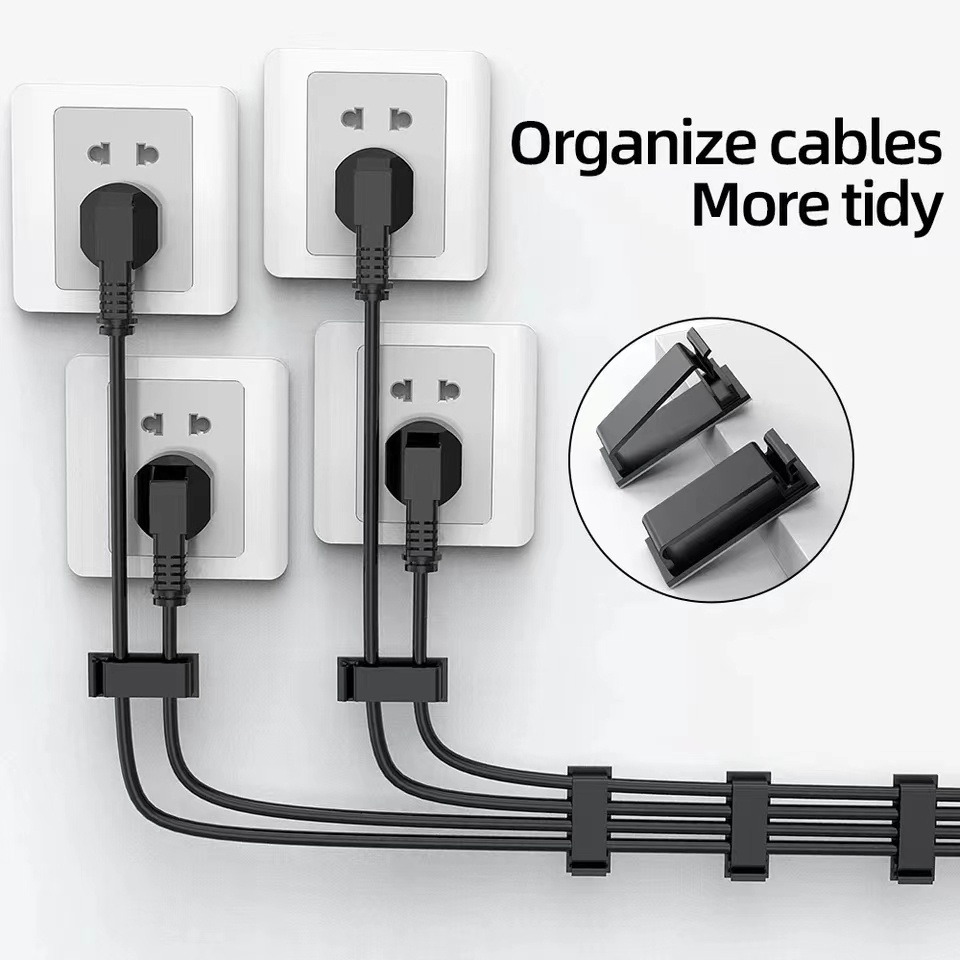 10/20 ชิ้น Universal Cable Organizer คลิป Winder Desktop Tidy USB Cable Management คลิปสายไฟ Wall Wire Manager
