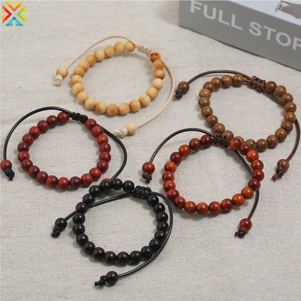 สร้อยข้อมือ ลูกปัดไม้ 8 มม. สไตล์วินเทจ รักษาสมดุล เครื่องประดับ สําหรับผู้ชาย ผู้หญิง ทําสมาธิ ทําสมาธิ