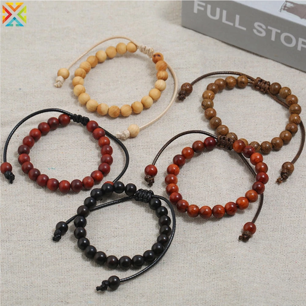 สร้อยข้อมือ ลูกปัดไม้ 8 มม. สไตล์วินเทจ รักษาสมดุล เครื่องประดับ สําหรับผู้ชาย ผู้หญิง ทําสมาธิ ทําสมาธิ