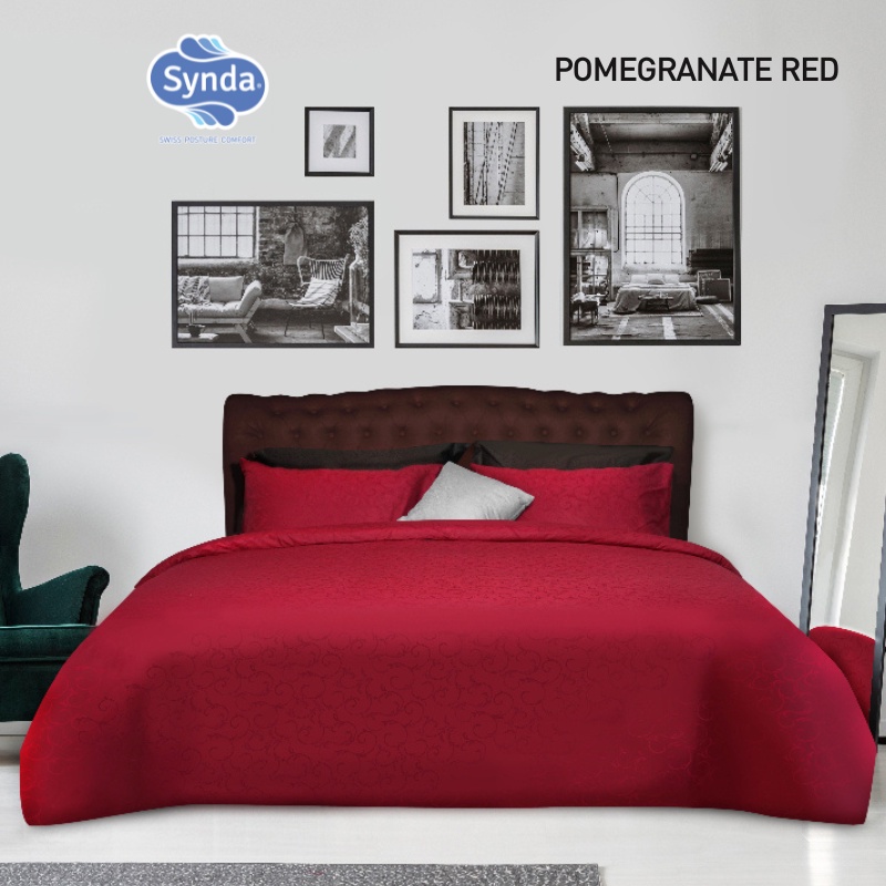 SB Design Square SYNDA ชุดผ้าปูที่นอน 2 ชิ้น 3.5 ฟุต รุ่น POMEGRANATE RED